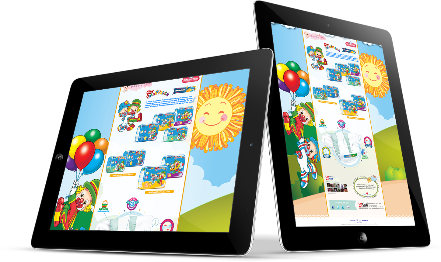 Site da G&B Higiênicos - Patati Patata - iPad